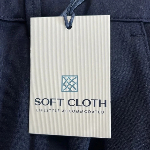 Soft Cloth Jersey Knit Flat Front Trousers in Navy - NWT - Size 38 - Picture 4 of 6